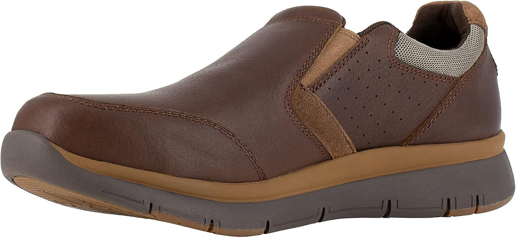 Rockport Work Men's Primetime Work Safety Toe Casual Slip-On, Brown, 8