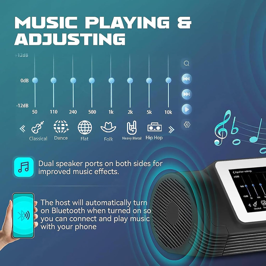 McbeAn Split Music Boxing Machine, Music Boxing Machine with Boxing Gloves,HD Screen，10 Mode & Speed Adjustable,Rhythm Light Strip，Music Punching Fitness,for Adults Children Exercise