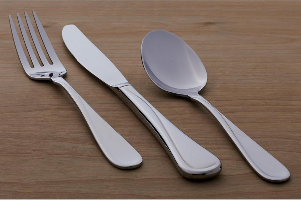 Oneida Silverware Set For 12, Flight 65-Piece Everyday Flatware Set with Serving Utensils, Service For 12, 18/0 Stainless Steel, Mirror Finish, Dishwasher Safe, Light Weight, Dining (Silver, 65 Piece)