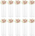 10 Pcs Wedding Centerpieces Acrylic Vases Clear Column Flower Vase Stands 7.87'' x 7.87'' x 31.5'' Rectangular Flower Display Table Stands for Wedding Party Events Reception Table Decor