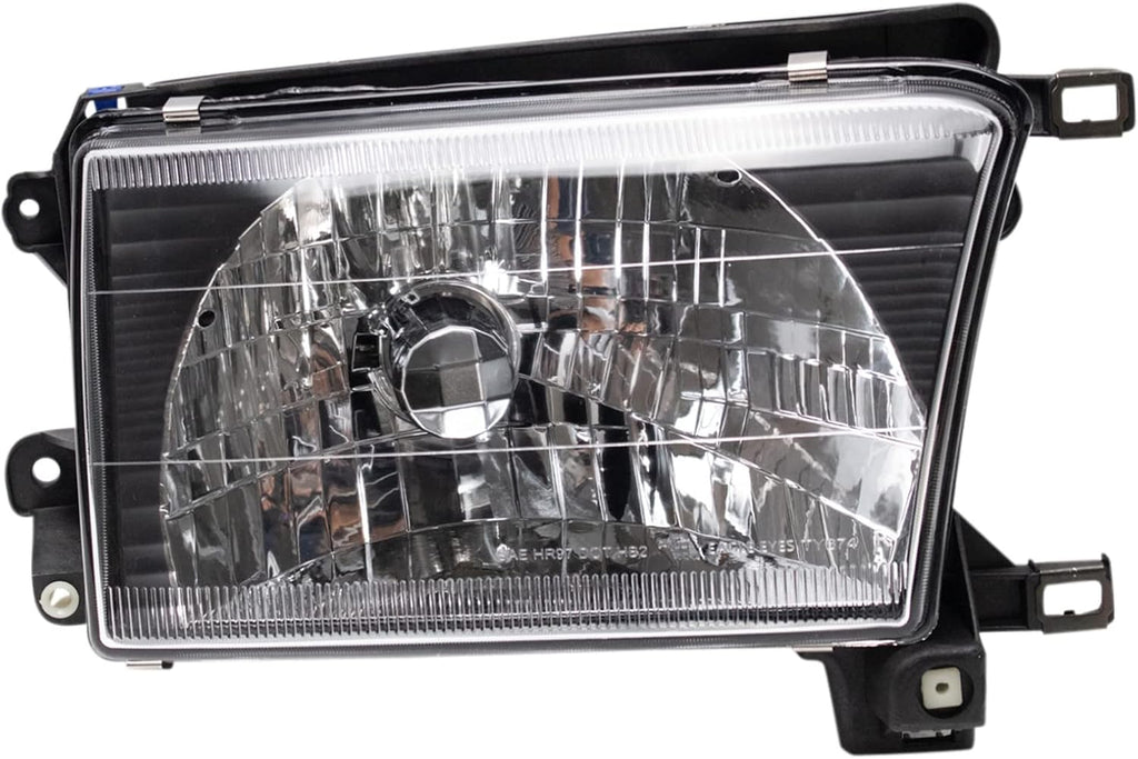 TRQ Performance Driver and Passenger Side Headlight Assembly Set Black Housing Compatible with 99-02 Toyota 4Runner