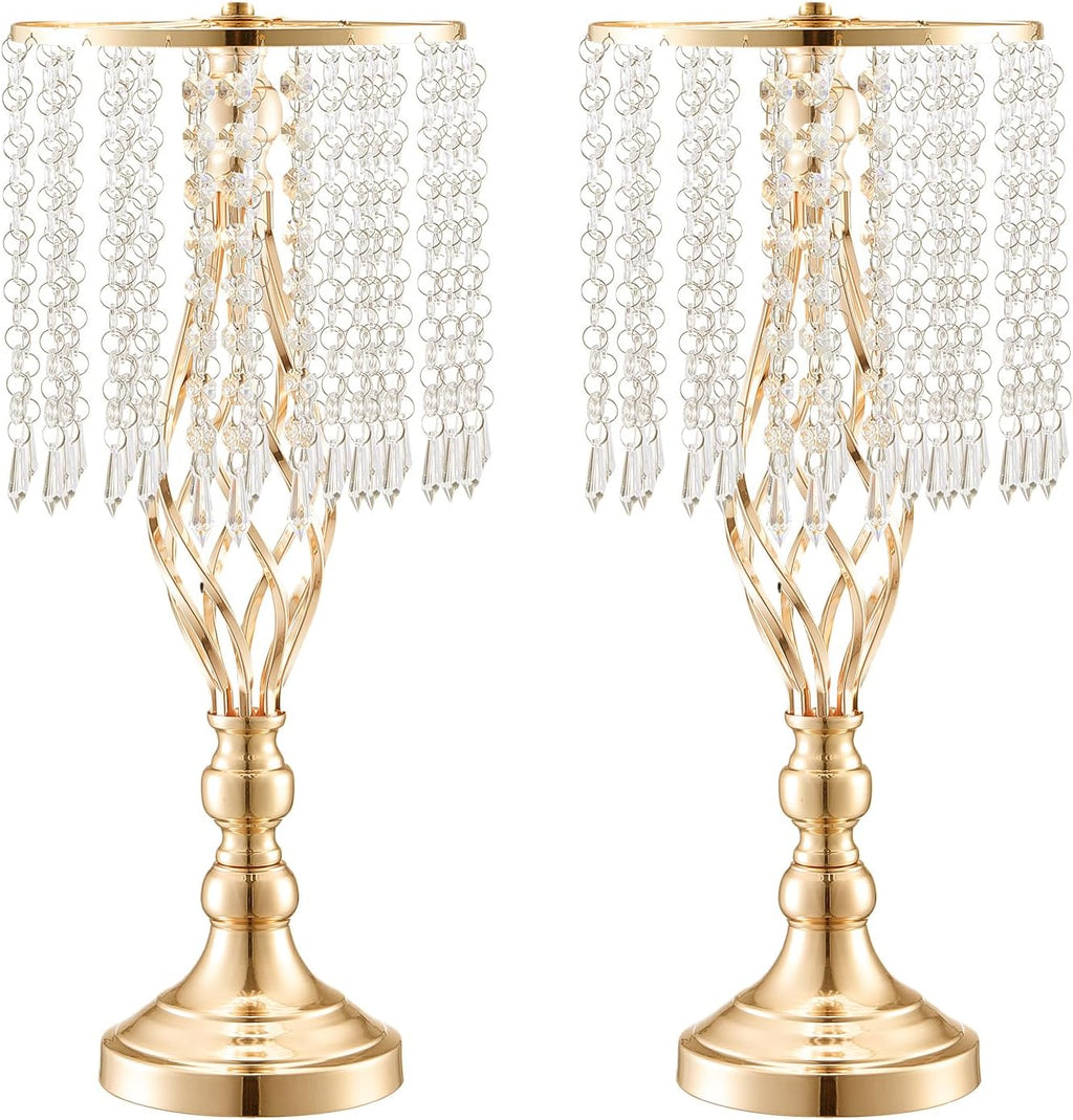 VEVOR Metal Wedding Centerpiece Gold,Crystal,12PCS 49cm/19.3'