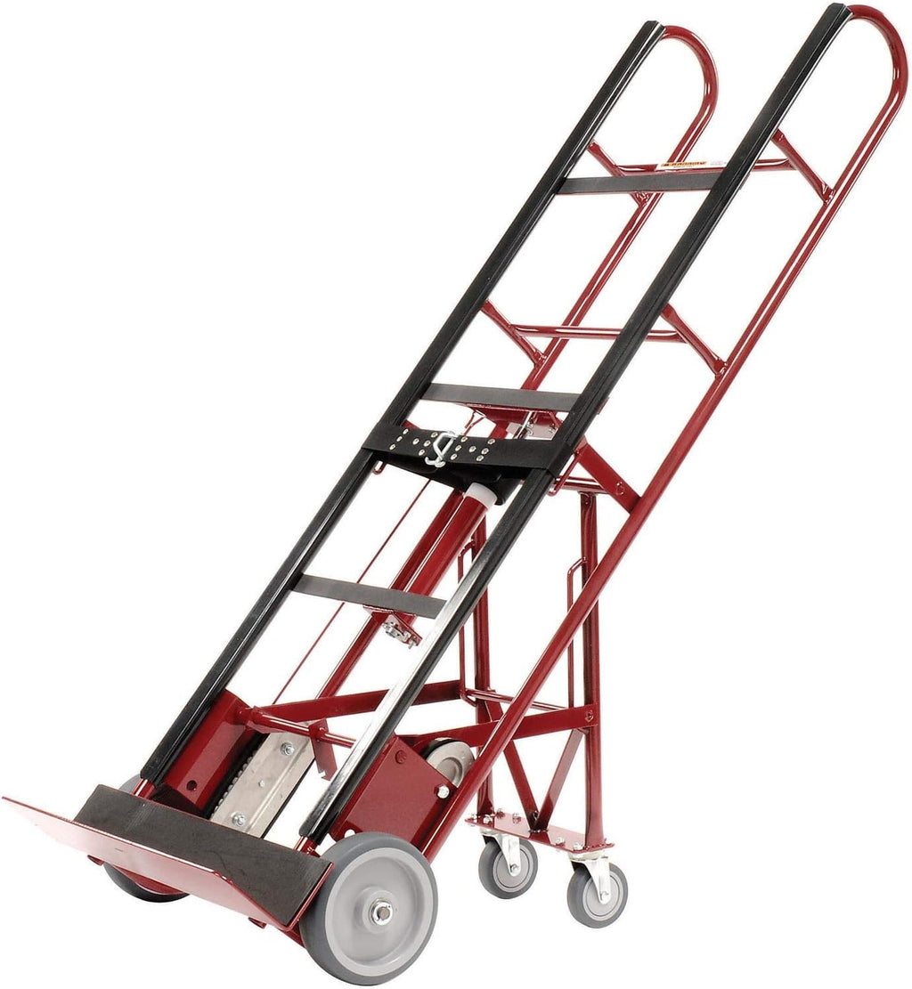 Global Industrial 4-Wheel Professional Appliance Hand Truck with Stair Climbing Wheels, 1200 Lb Capacity, Industrial Hand Truck with Ratcheting Nylon Strap