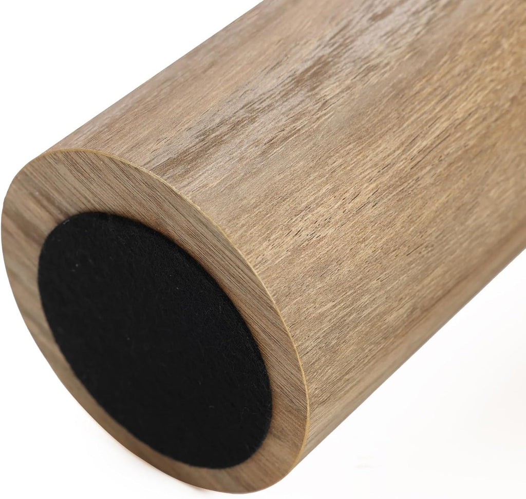 LuxenHome Round Side Table, 19' Tall End Table with 3 Pillar Legs, Modern Farmhouse Dark Oak Finish Wooden Couch Side Tables, Accent Table for Living Room, Bedroom
