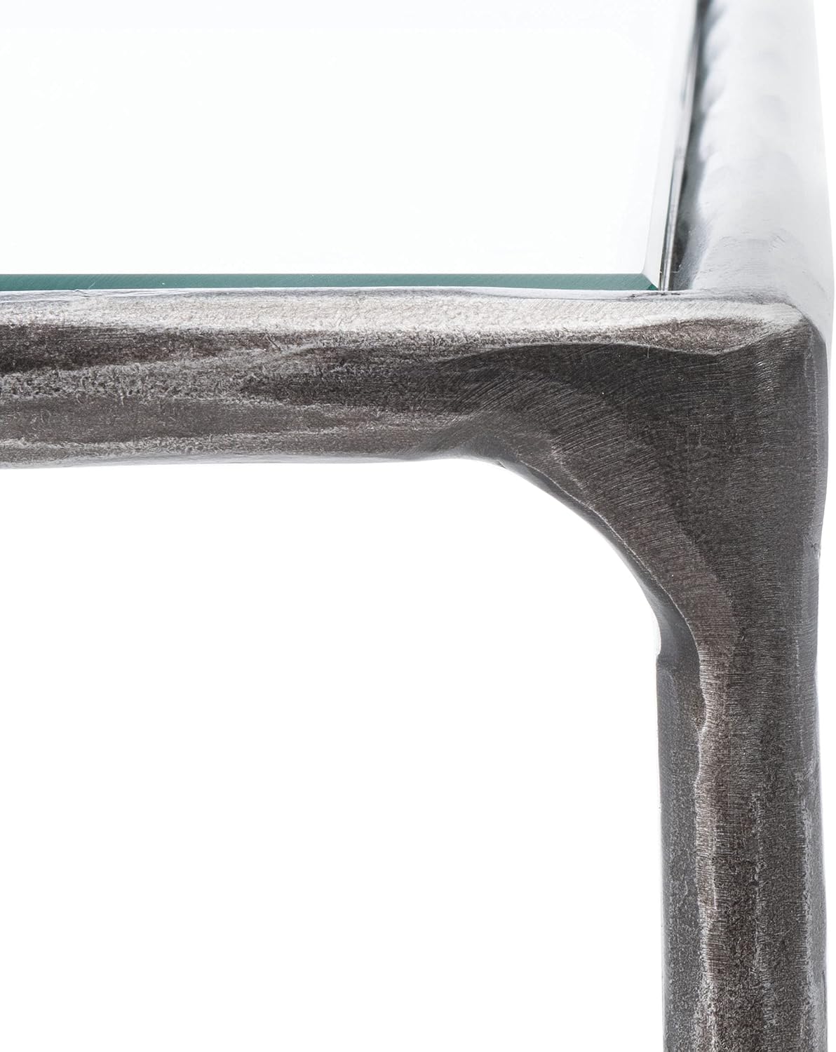 SAFAVIEH Couture Home Collection Jessa Silver Metal/Tempered Glass Top Square End Table (Fully Assembled)
