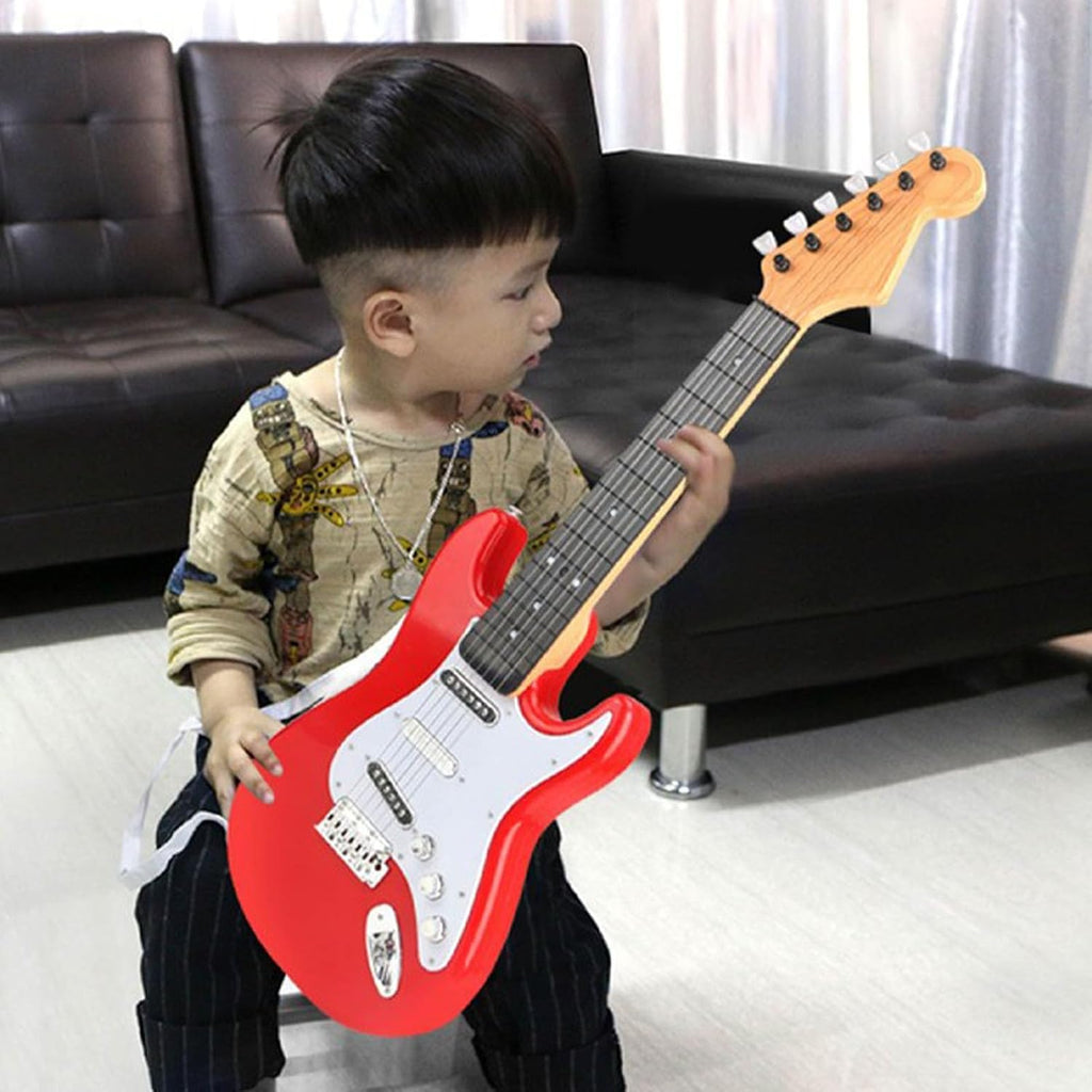Alomejor Kids Electric Guitar Toy, Multiple Functions Music Toys Guitar Musical Instrument Toys for 3 4 5 Year Old Kids (Red)