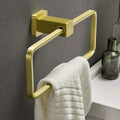 Gold Bath Towel Holder Hand Towel Ring Hanging Towel Hanger Bathroom Accessories Contemporary Hotel Square Style Wall Mount