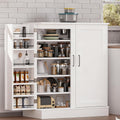 VINGLI 40 Inch White Pantry Cabinet with Doors, Small Kitchen Pantry Storage Cabinet Freestanding, Food Pantry Cabinet with Adjustable Shelves & Door Storage for Kitchen Dining Room Living Room
