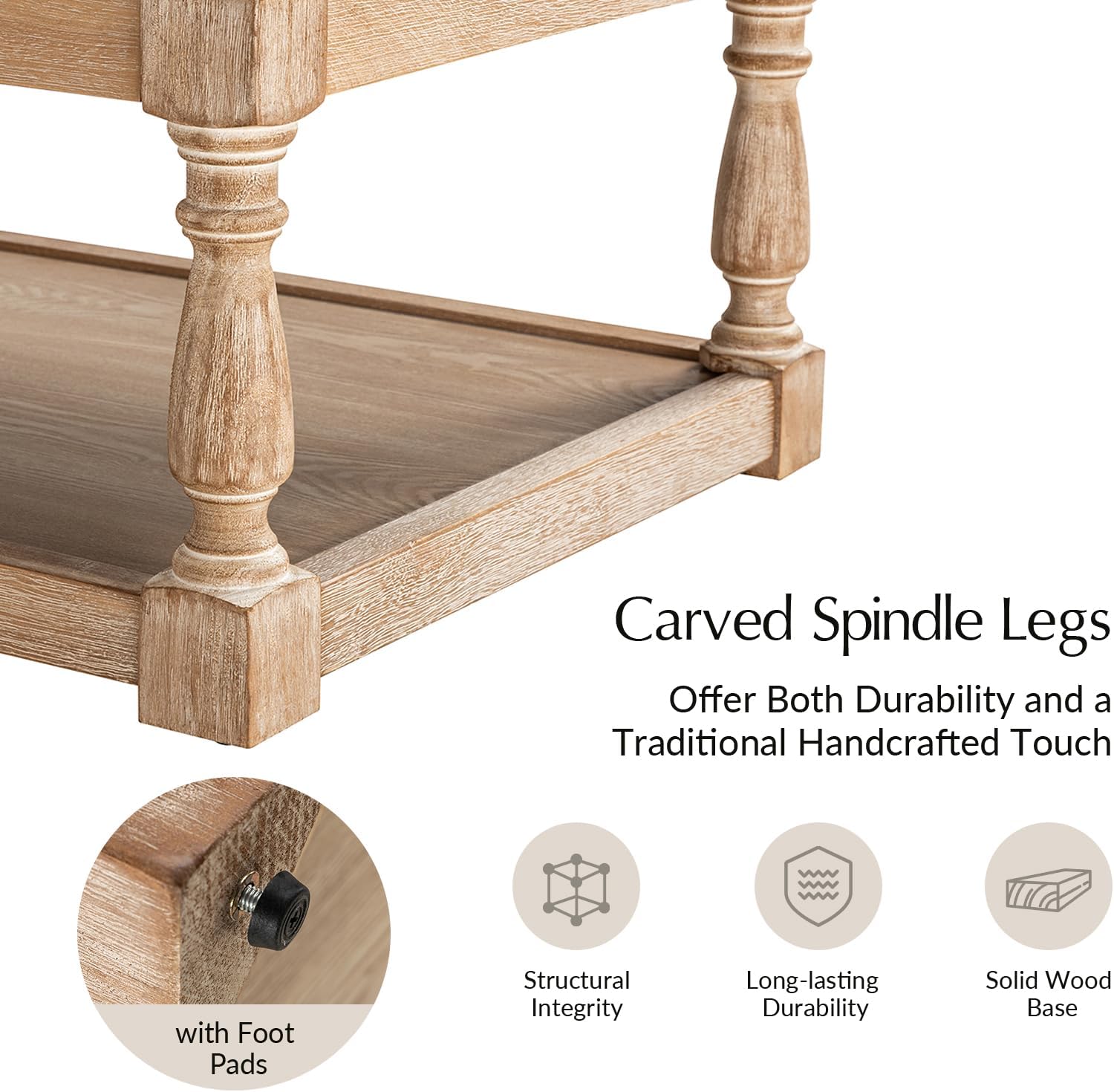 HULALA HOME Rectangle Ottoman Coffee Table with Tray, Tufted Living Room Ottoman with Solid Wood Storage Shelf, Golden