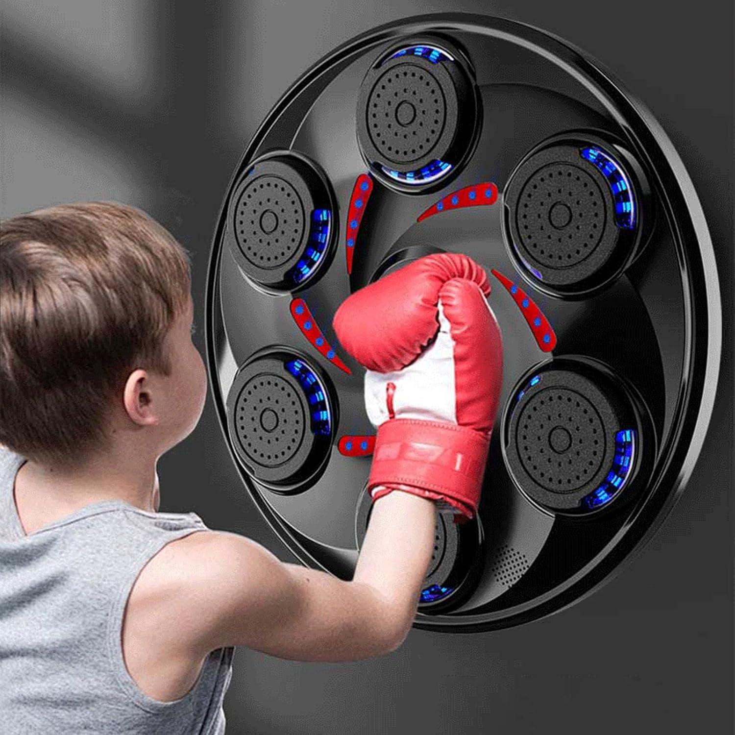 GOWENIC Music Boxing Machine with Boxing Gloves, Wall Mounted Smart Bluetooth Music Boxing Trainer, Electronic Boxing Punching Training Target for Adult Kids Home Gym