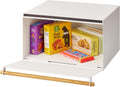 YAMAZAKI Home Modern Bread Box – Steel + Wood Countertop Bread Storage Container, Large White Bread Box for Kitchen Countertop, Space-Saving Bread Keeper, Easy Access Lid