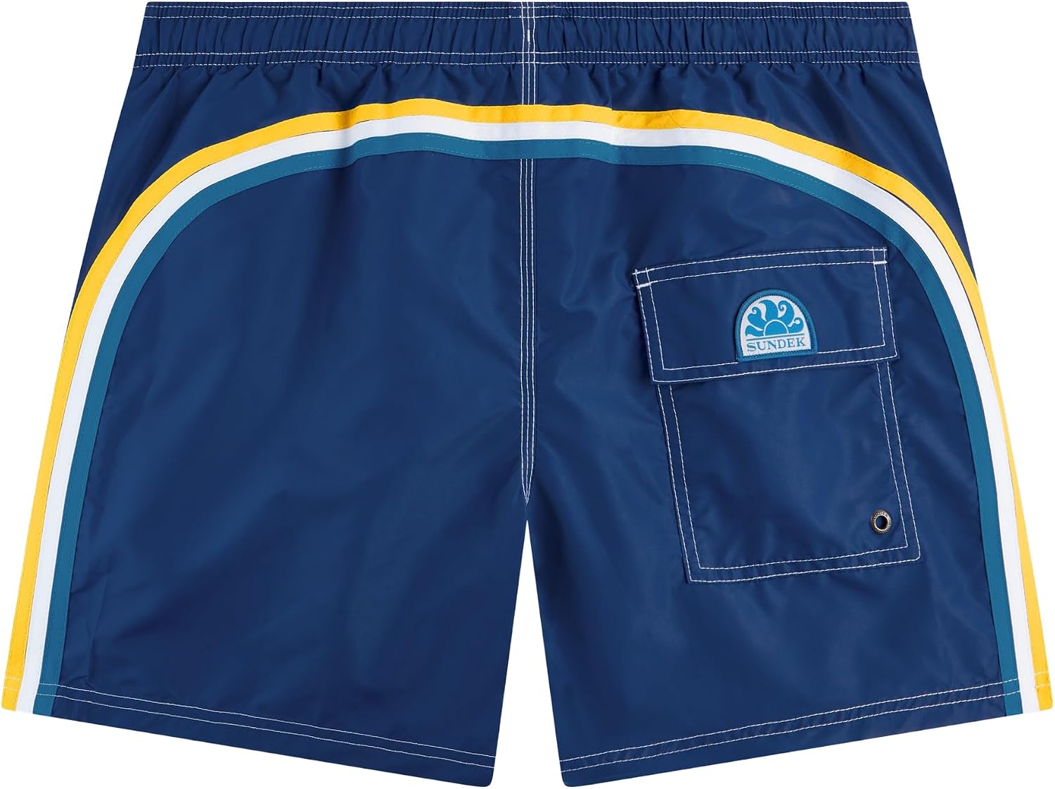 SUNDEK Mens Elastic Waist Boardshort, Swim Trunks 14' Length 5' Inseam