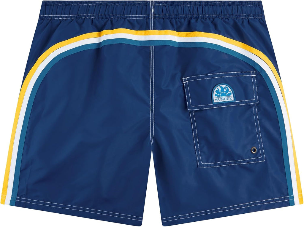 SUNDEK Mens Elastic Waist Boardshort, Swim Trunks 14' Length 5' Inseam