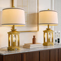 G-SAFAVA 24' Table Lamps for Living Room Bedroom Modern Gold Bedside Lamps Set of 2 Nightstand Lamps for Night Stands 3 Way Dimmable Touch Lamp with USB C+A Ports and 2 Light Sources, 4 Bulbs Includes