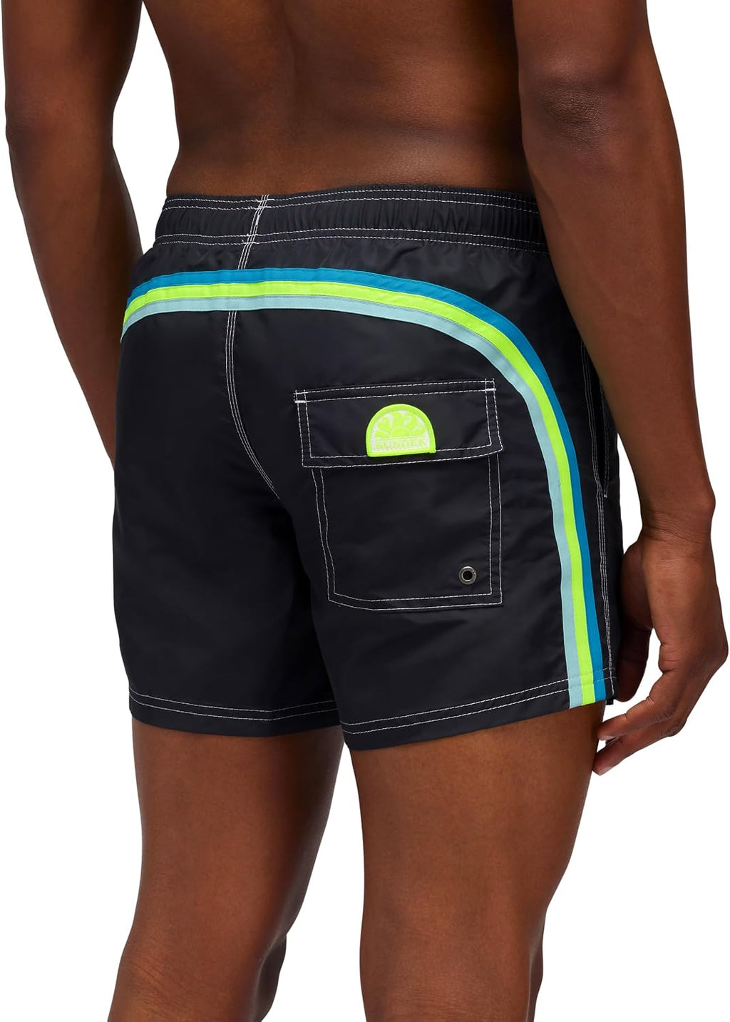 SUNDEK Mens Elastic Waist Boardshort, Swim Trunks 14' Length 5' Inseam