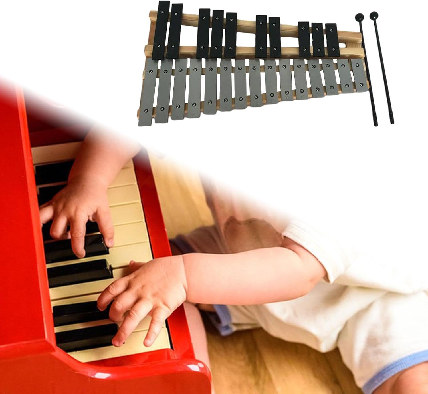 25 Note Glockenspiel Percussion Instrument Wood Xylophone for Kids Montessori Music Lessons Home Outdoor Performance