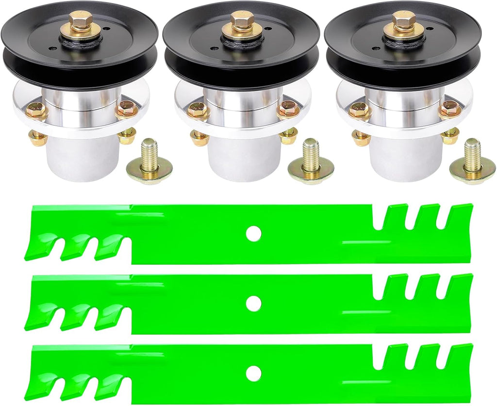 54 inch Mower Deck Rebuild Kit for Bad Boy MZ Magnum Include 3 Spindle 037-2000-00 037-2050-00, 3 Blade 038-0003-00, 3 Pulley 033-4890-00