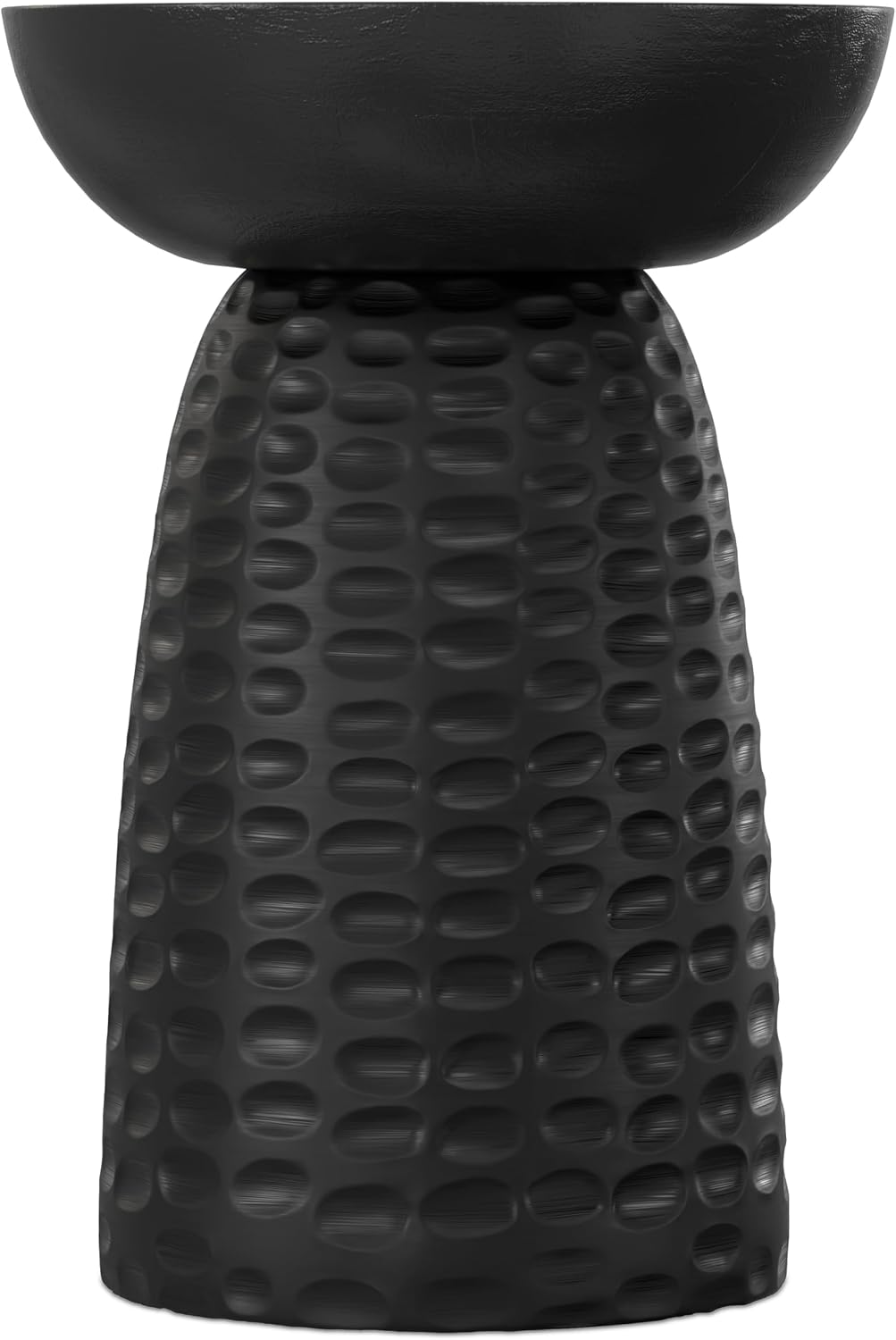 SIMPLIHOME Boyd End Table - 13' Wide x 18' High Solid Mango Wood Round Accent Table in Black, Handcrafted Contemporary Nightstand or Lamp Stand for Living Room, Bedroom, or Office, Assembled
