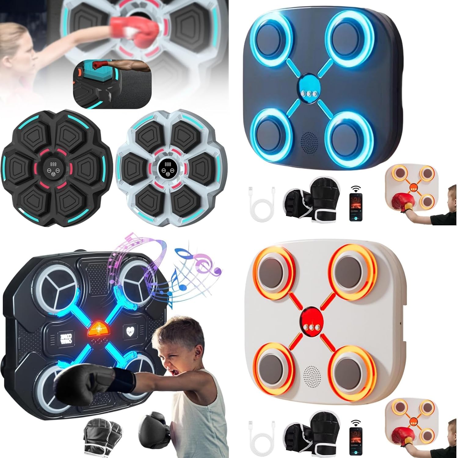 Music Boxing Machine Music Boxing Machine Smart Boxing Machine for Adults Wall Mounted Musical Boxing Target Punch Training for Boys Girls Gym Equipment