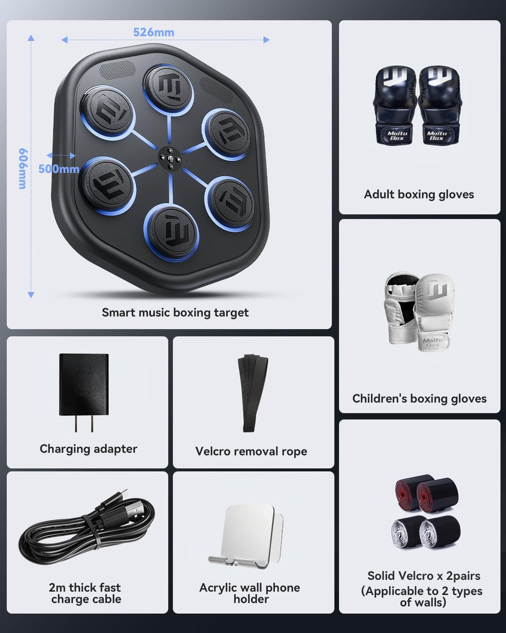 2026 Upgraded Music Boxing Machine M5, Smart Wall-Mount Punching Bag with 24H Standby, 4000+ Music, 160 Synced LED Lights, APP Control, Stereo Sound, Wall-Mount Punching Bag for Home Gym