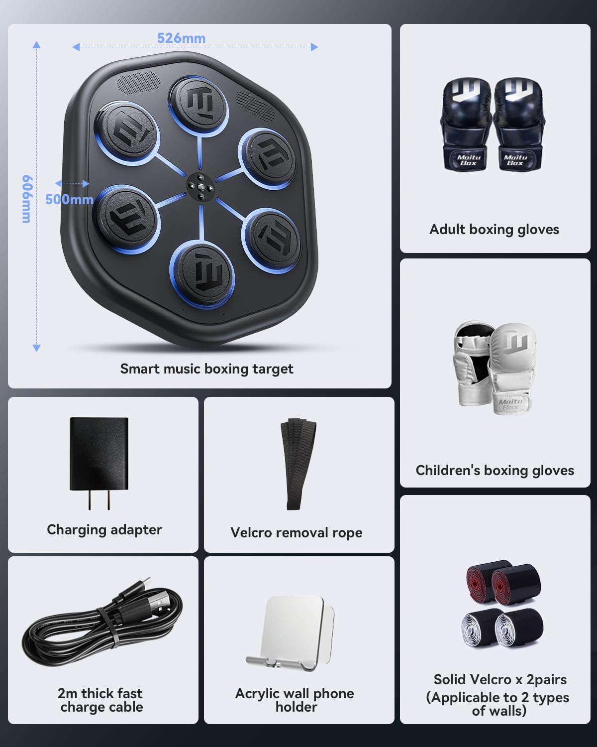 2026 Upgraded Music Boxing Machine M5, Smart Wall-Mount Punching Bag with 24H Standby, 4000+ Music, 160 Synced LED Lights, APP Control, Stereo Sound, Wall-Mount Punching Bag for Home Gym