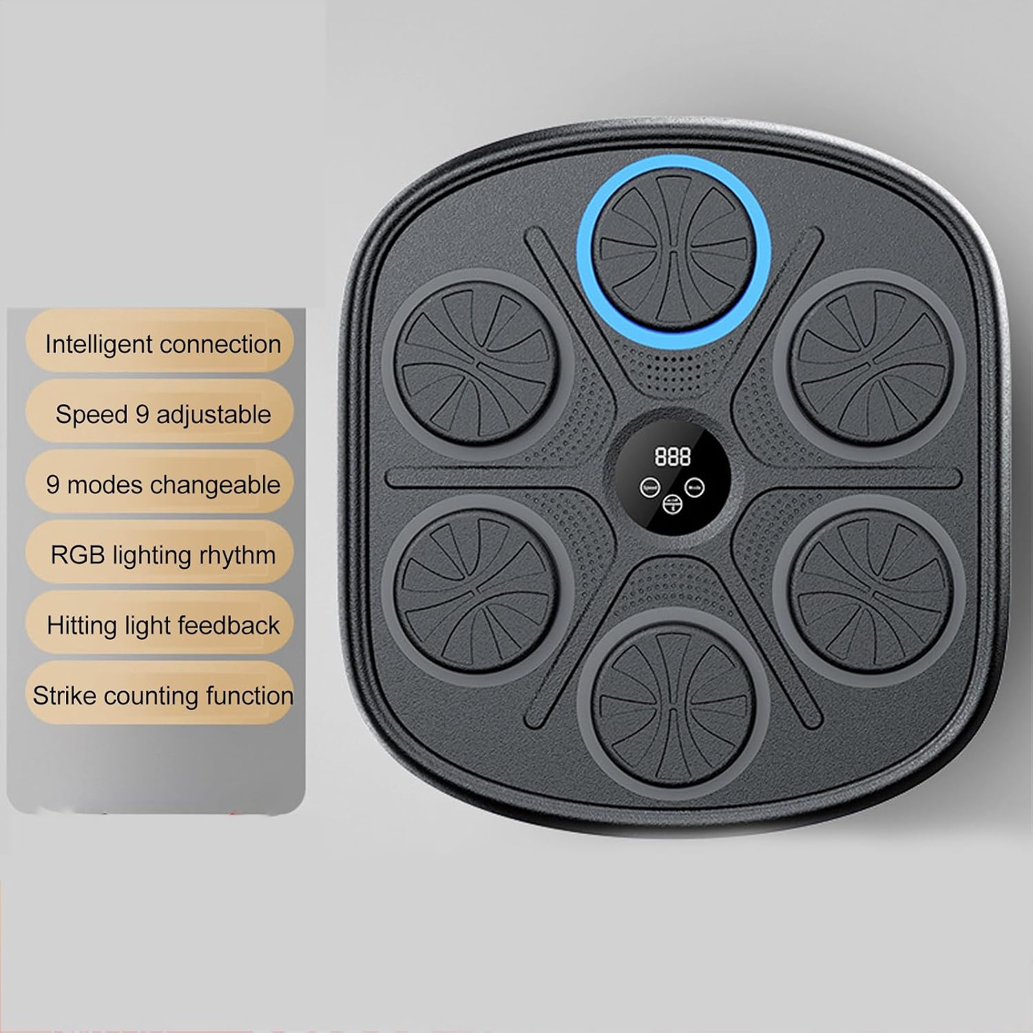 Music Boxing Machine Wall Mounted Music Boxing Target with Gloves Smart Electronic Home Training Machine Boxing and Punching Equipment for Adults Kids Ma