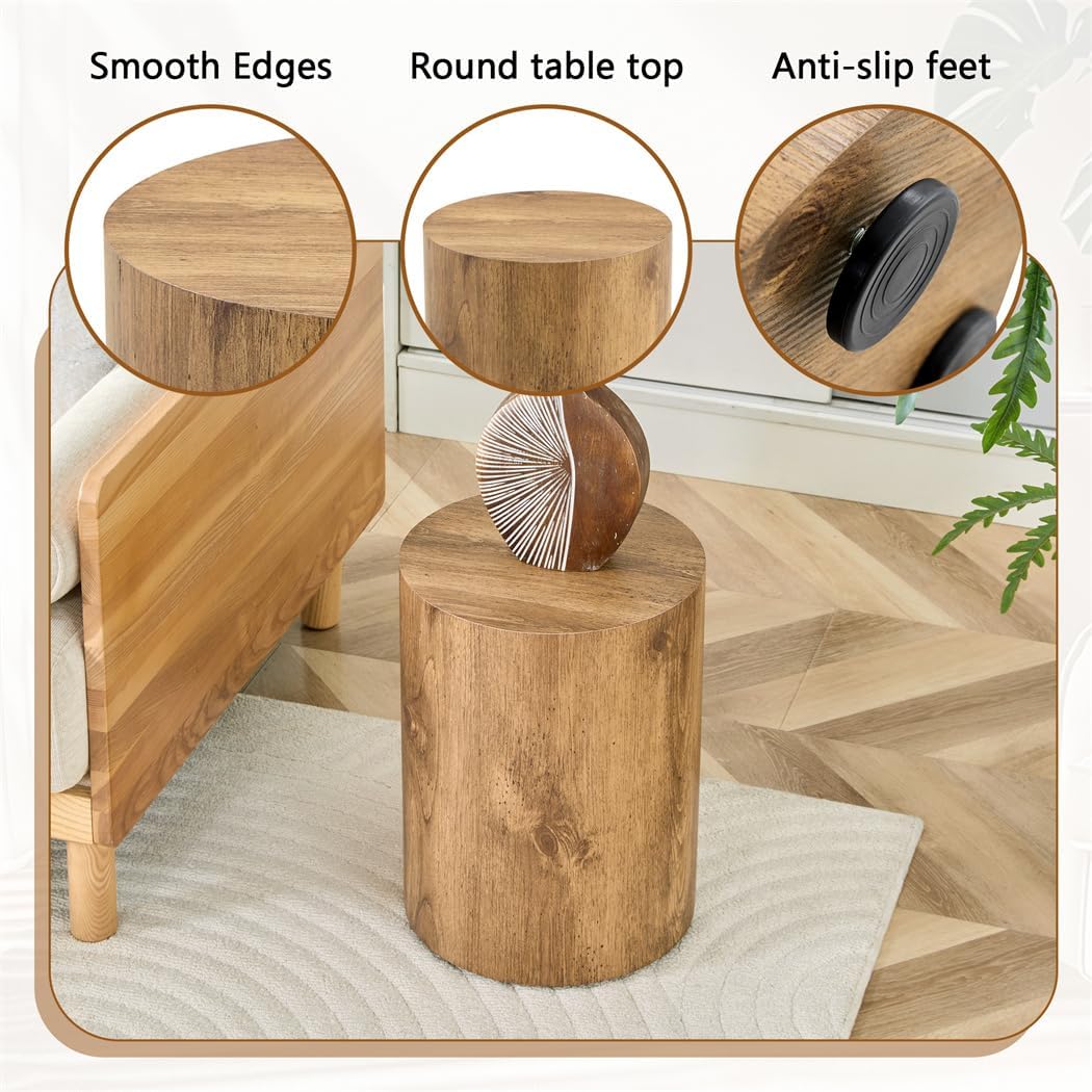 End Table Set of 2, Modern Round Side Table Sofa Couch Tables, Living Room Tables, Bedside Table Nightstand for Small Spaces, Bedroom