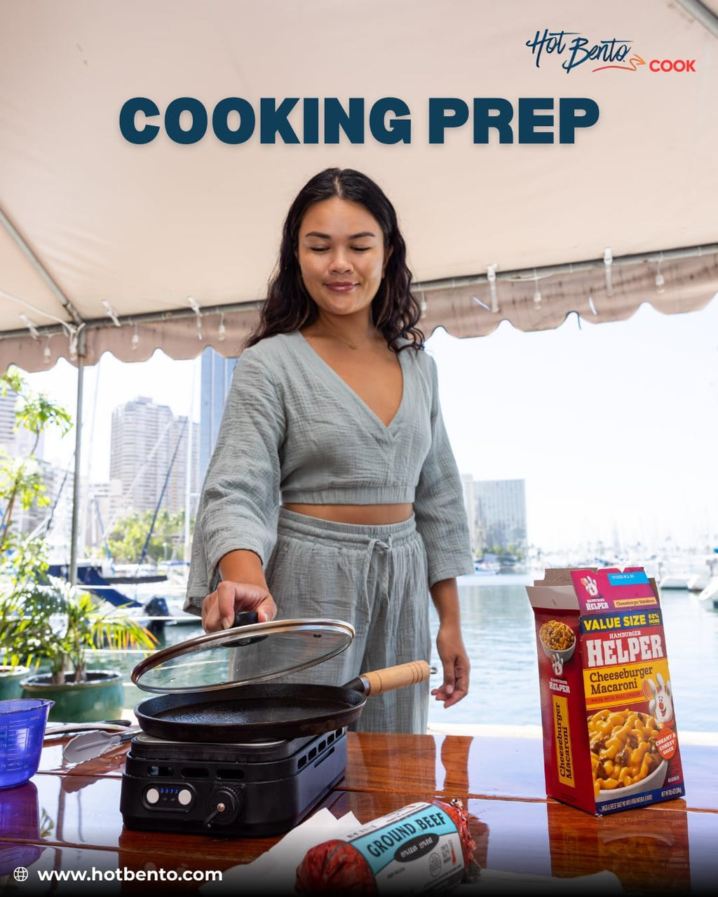 Hot Bento Cook – Portable Battery-Powered Flameless Cooker Reaching 500°+, Adjustable Heat Levels, Cordless Cooking for Camping, Travel & Outdoor Use