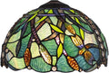Blue Glass Lampshade Replacement for Table Lamp, Ceiling Light, Tiffany Style 12Inch Green Stained Glass Dragonfly Lamp Shade for Pendant Light, Floor Lamp