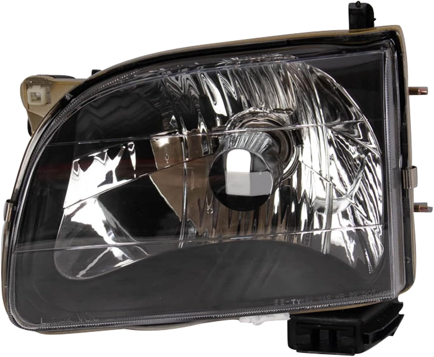 TRQ 2 Piece Headlight Assembly Set Halogen Black Bezel Driver & Passenger Side Compatible with Toyota Tacoma 2001-2004 TO2502136 TO2503136