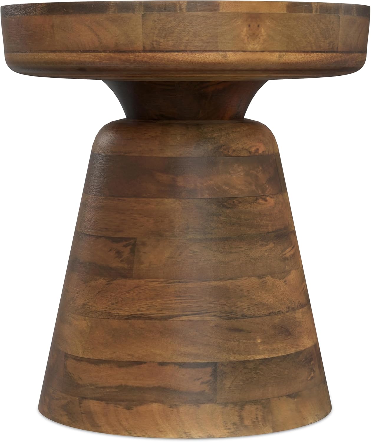 SIMPLIHOME Robbie Accent Table - 16 inch Wide Solid Mango Wood End Table in Walnut Brown, Boho Contemporary Rustic Side Table for Living Room or Bedroom with Multipurpose Function, Assembled