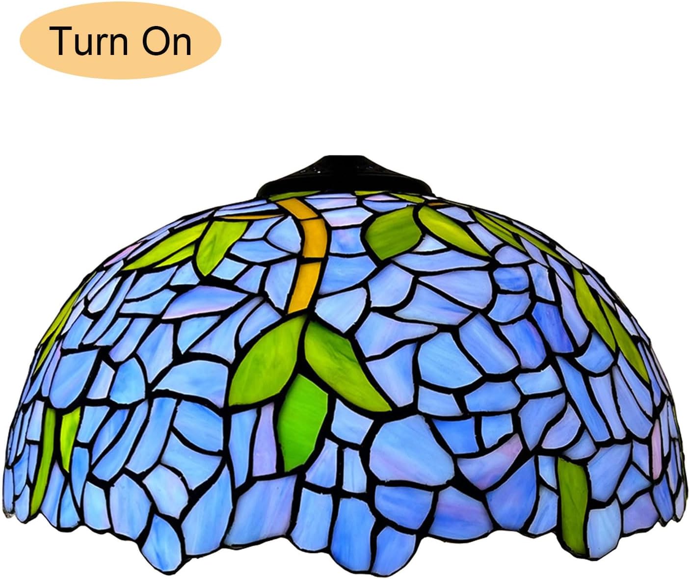 Wisteria Tiffany Lamp Shade Replacement, Only 16X9 Inch Stained Glass Lampshades, Suitable for Table Lamp Floor Lamp Hanging Pendant lamp Ceiling Light