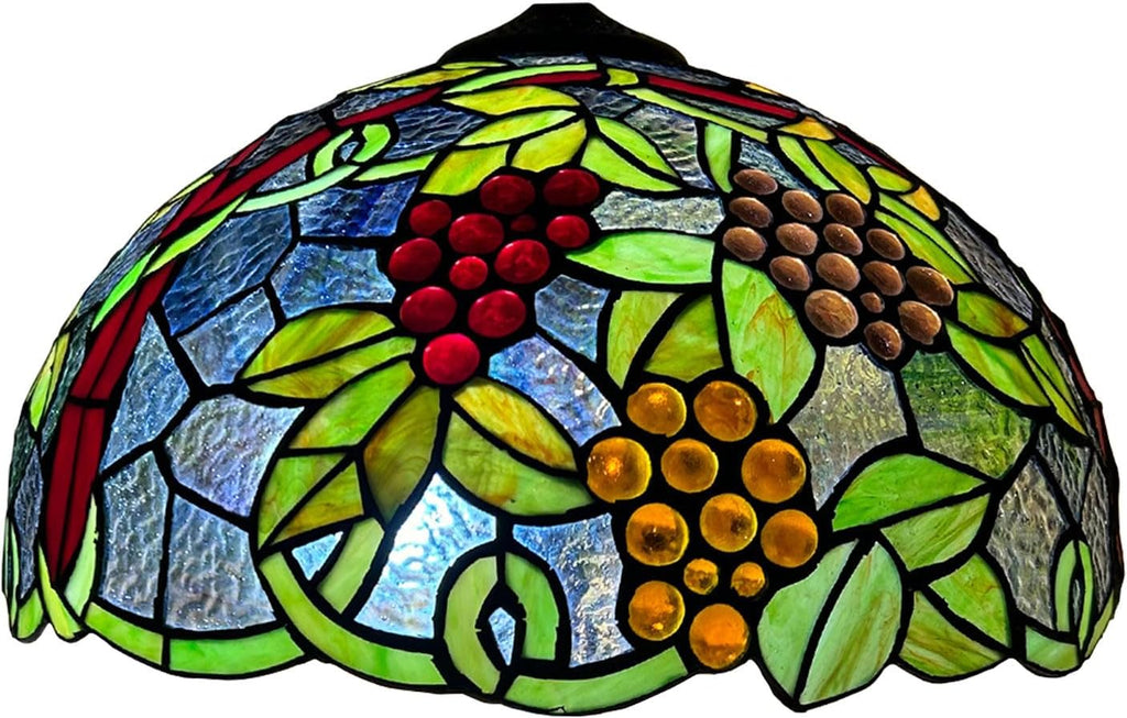 Grape Tiffany Lamp Shade Replacement, Only 16X9 Inch Stained Glass Lampshades, Suitable for Table Lamp Floor Lamp Hanging Pendant lamp Ceiling Light