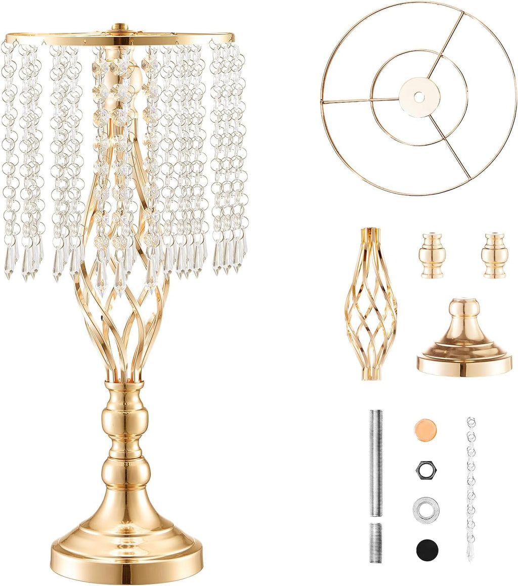VEVOR Metal Wedding Centerpiece Gold,Crystal,12PCS 49cm/19.3'