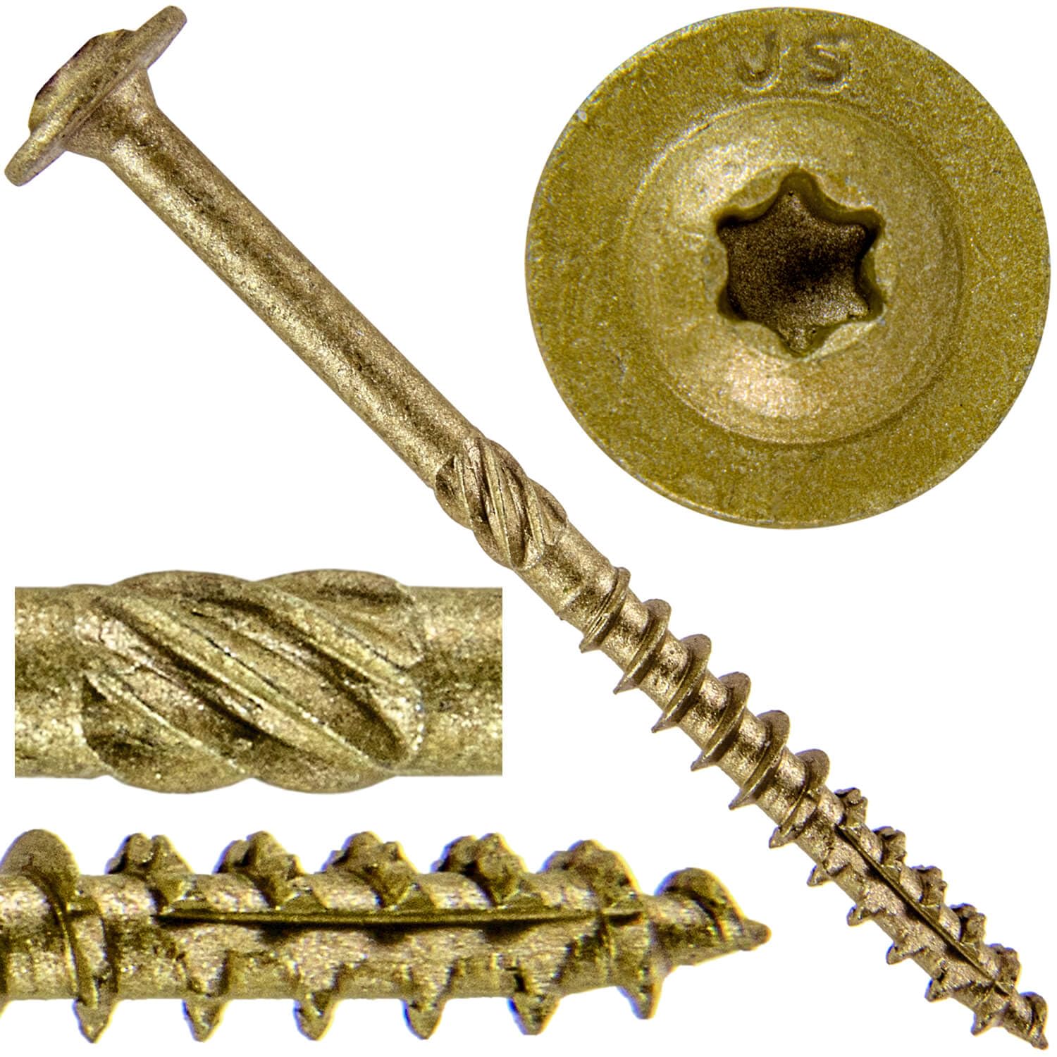 Jake Sales #14 x 3 Construction Lag Screw Exterior Coated Torx/Star Drive Heavy Duty Structural Lag Screw Far Superior to Common Lag Screws (Full Box - 1000 Screw Count) Modified Truss Washer Head