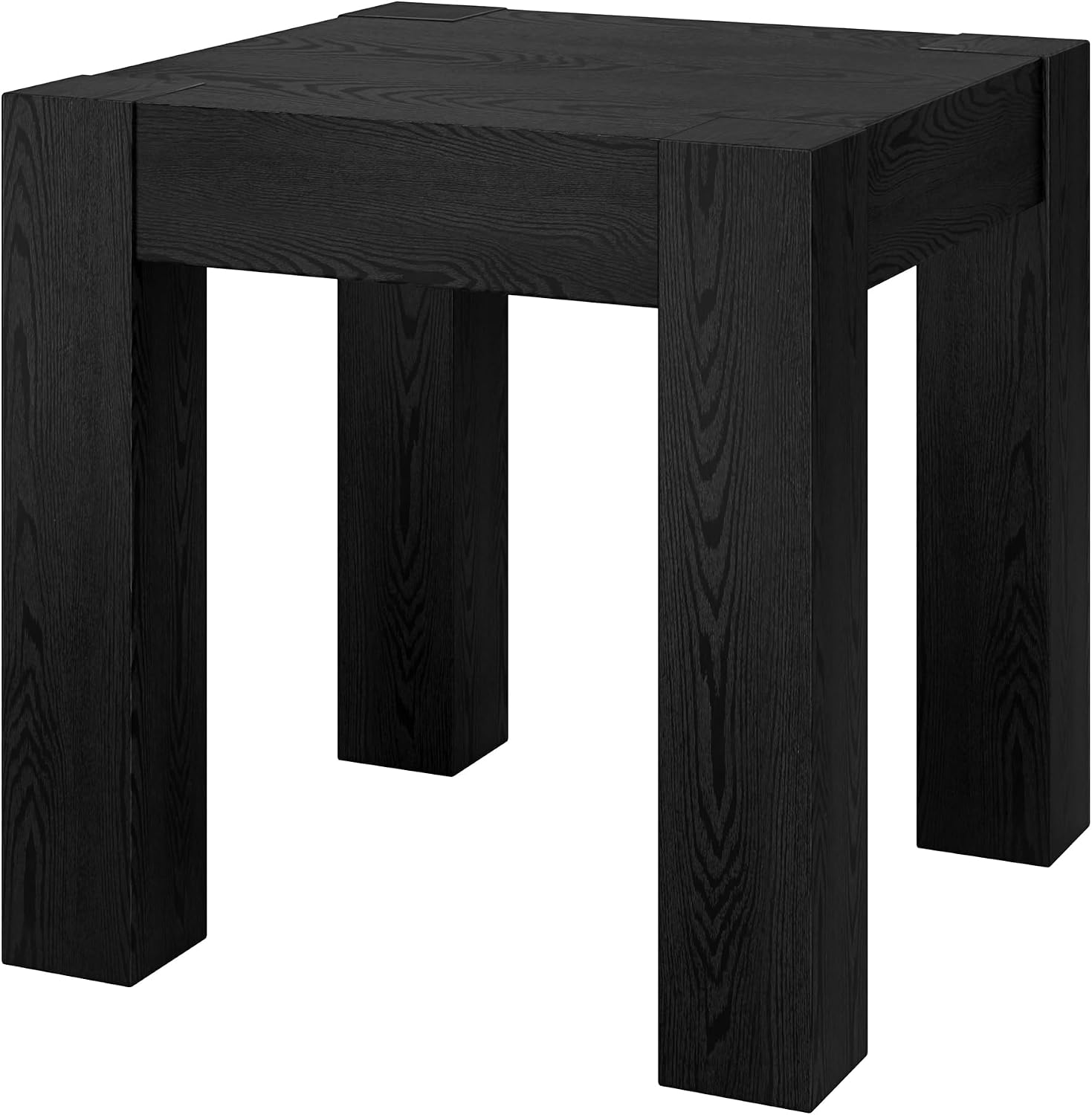 Henn&Hart 22' Modern Square Wooden End Table, Side Table, Nightstand for Living Room, Office, Family Room, or Bedroom, Natural Black