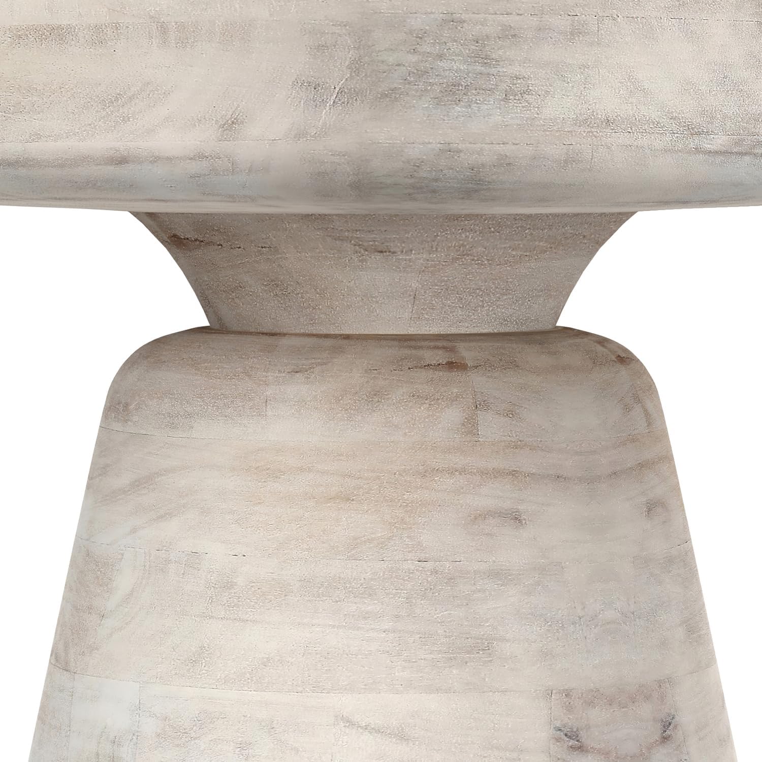 SIMPLIHOME Robbie Accent Table - 16 inch Wide Solid Mango Wood End Table in Distressed White Wash, Boho Contemporary Rustic Side Table for Living Room or Bedroom with Multipurpose Function, Assembled