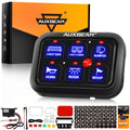 Auxbeam 6 Gang Switch Panel BC60, Universal Circuit Control Relay System Box with Automatic Dimmable On-Off LED Switch Pod Touch Switch Box for Car Pickup Truck UTV ATV Boat, 3 Years Warranty, Blue