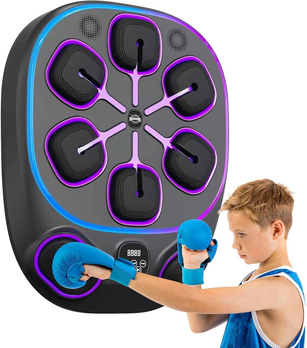 Wall Mounted Boxing Machine, Lights Music Boxing Machine, with Visual Digital Screen,Adjustable Speed Level, for Boxing in Home