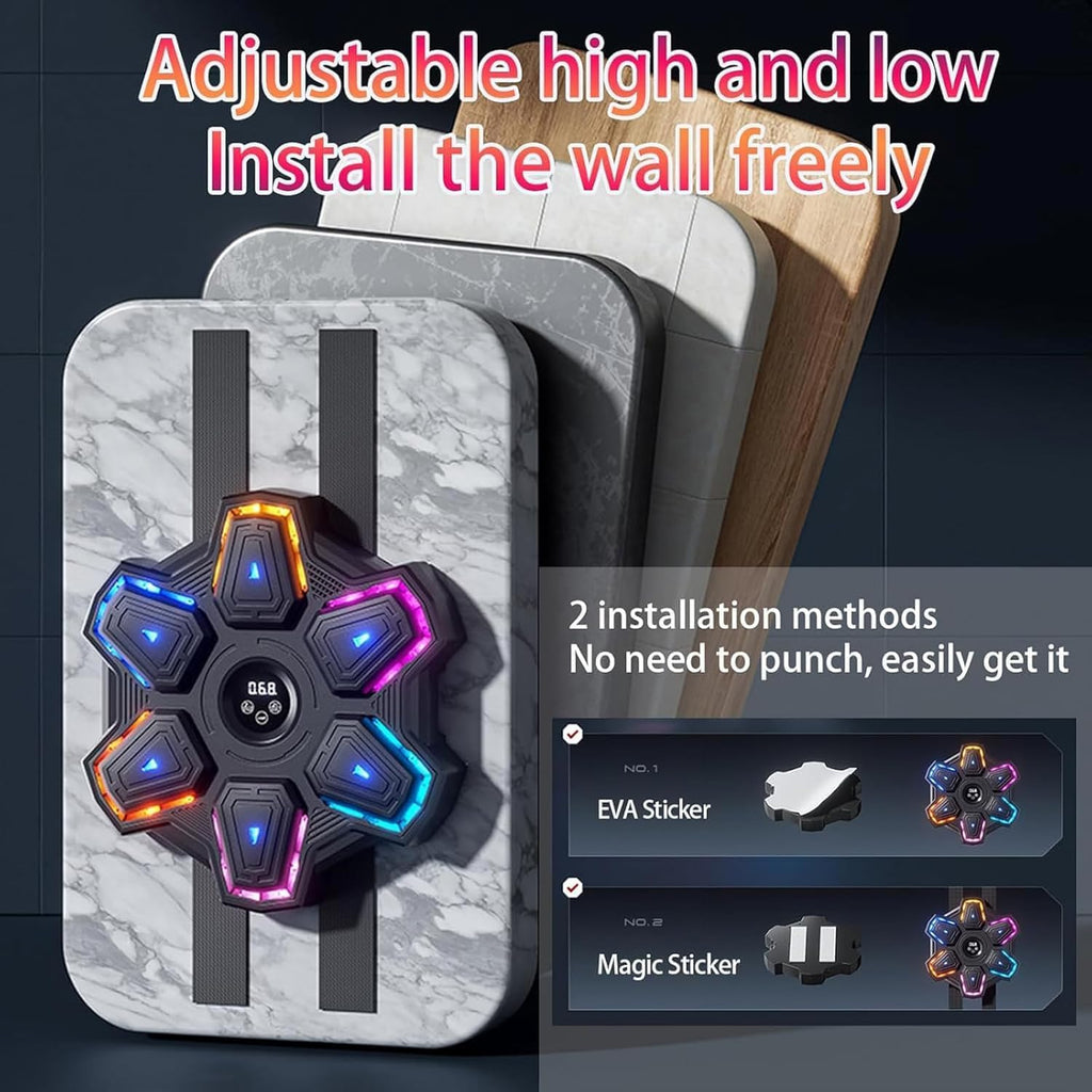 Music Boxing Machine, Smart Music Boxing Machine with 9 Level Speed & Mode Adjustment, Boxing Gloves, Wall Mounted Boxing Machine, Boxing Training Punching for Kids and Adults