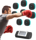 Split Musical Boxing Touch Screen Music Punching Machine with 8 Targets and 10 Training Modes 2000mAh Wall Mounted Smart Bluetooth Split Boxing Target Workout Punching Equipment, 6 Colors Lighting