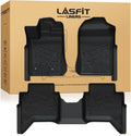 LASFIT Floor Mats for Ford Ranger 2026 2025 2024 SuperCrew Cab All Weather Truck Protector TPE Carpeted Floor Liners, Front and Rear Row, 3pc Black