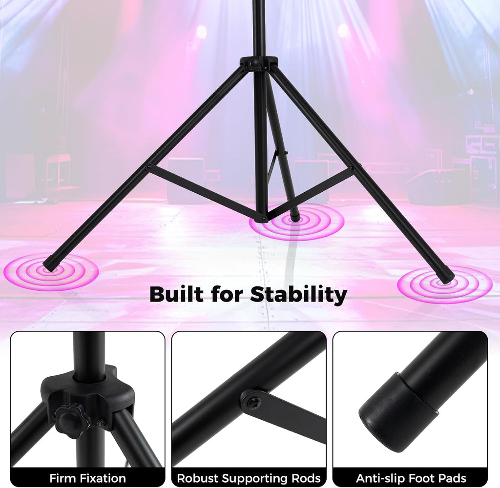 S AFSTAR Lighting Truss Stand System, Heavy Duty DJ Light Stand with 2 Folding Tripods & 12 Mounting Points, Height Adjustable Light Hanging Kit for Music Gear, Stage, Wedding & Concert