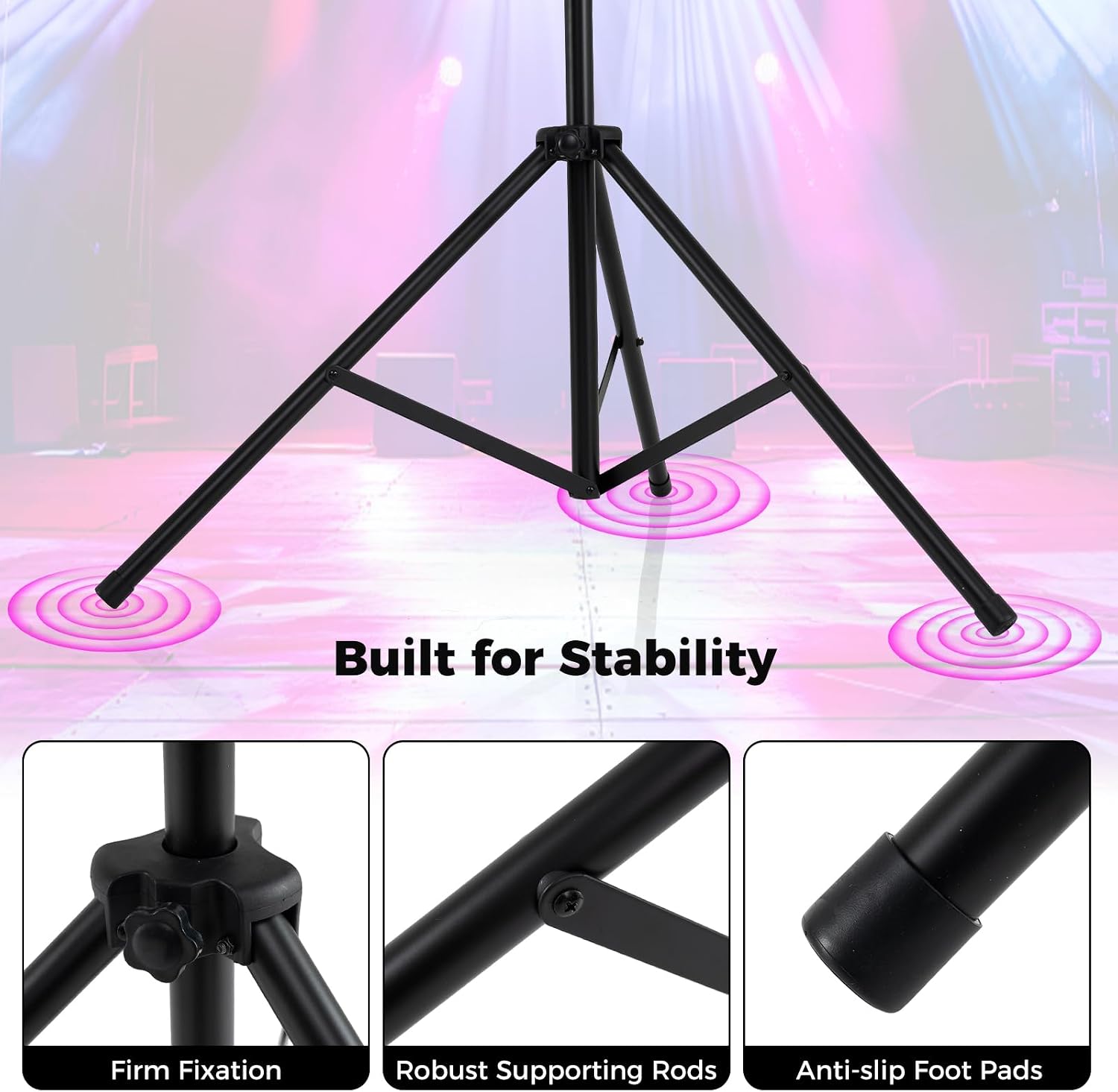 S AFSTAR Lighting Truss Stand System, Heavy Duty DJ Light Stand with 2 Folding Tripods & 12 Mounting Points, Height Adjustable Light Hanging Kit for Music Gear, Stage, Wedding & Concert