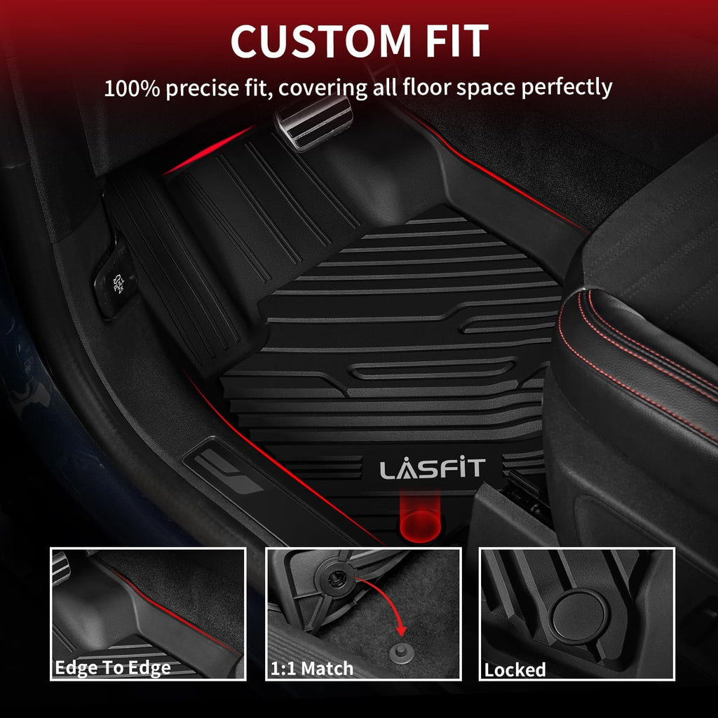 LASFIT Floor Mats for Ford Bronco Sport 2026 2025 2024 2023 2022 2021 Carpet Floor All Weather Protector Custom Fit TPE Car Liners, No Sliding, No Curling