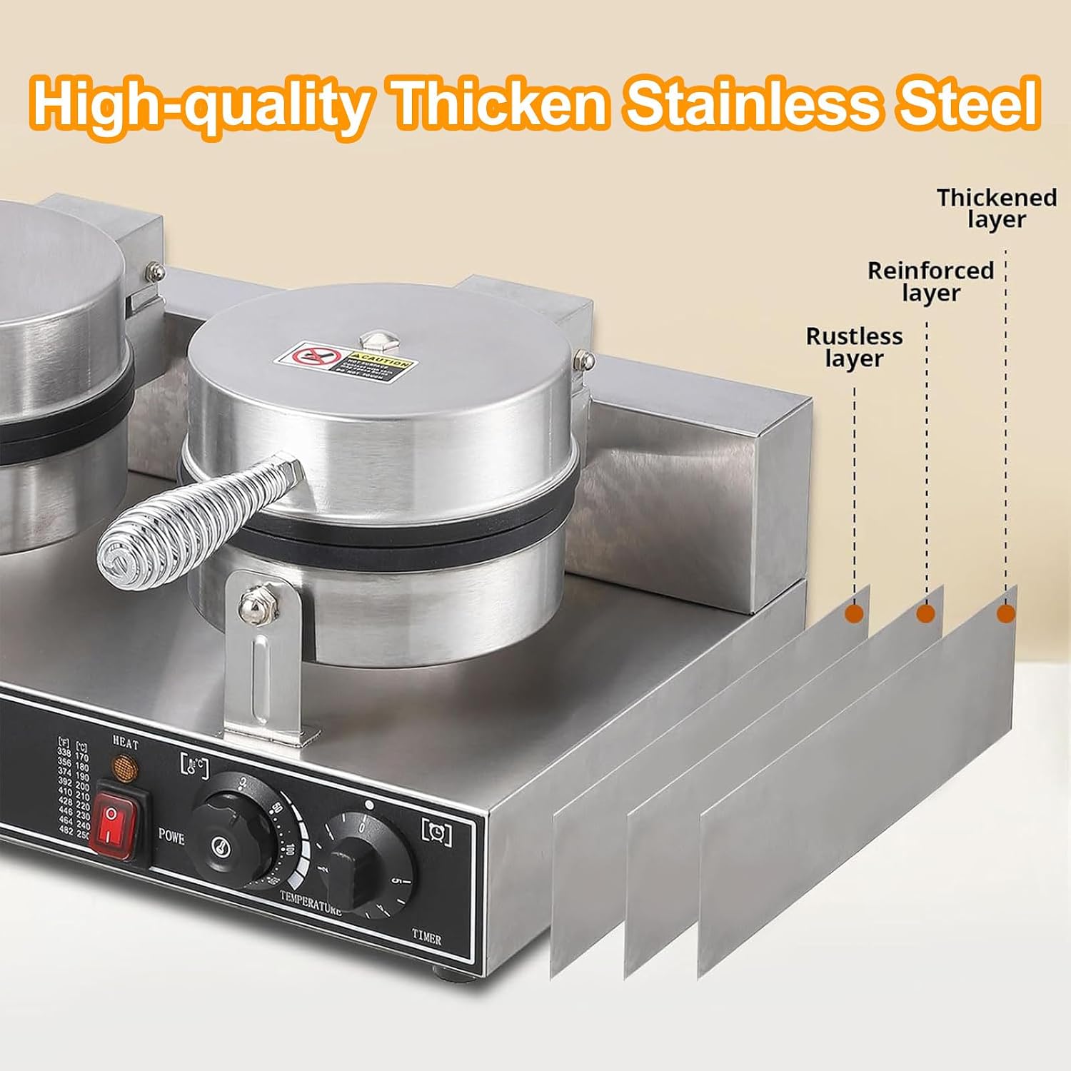 Electric Waffles Maker Machine | Nonstick Waffle Making Machine | Home Appliance Breakfast Dessert Frying Pan | Small Fried Eggs Waffle Maker | for Snack Bar/Cafe,SingleHead