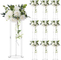 Teenyyou 10 Pcs 20 Inch Tall Acrylic Vase Wedding Centerpieces Clear Flower Stand Acrylic Centerpiece Stand Floral Vase Elegant Display Holder for Wedding Birthday Party Table Decorations
