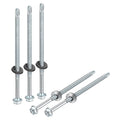 uxcell #14x4-8/9 Self Drilling Screws with Rubber Washer, 200Pcs Zinc Plated Finish Hex Head Self Tapping Screws with EPDM Washer for Metal