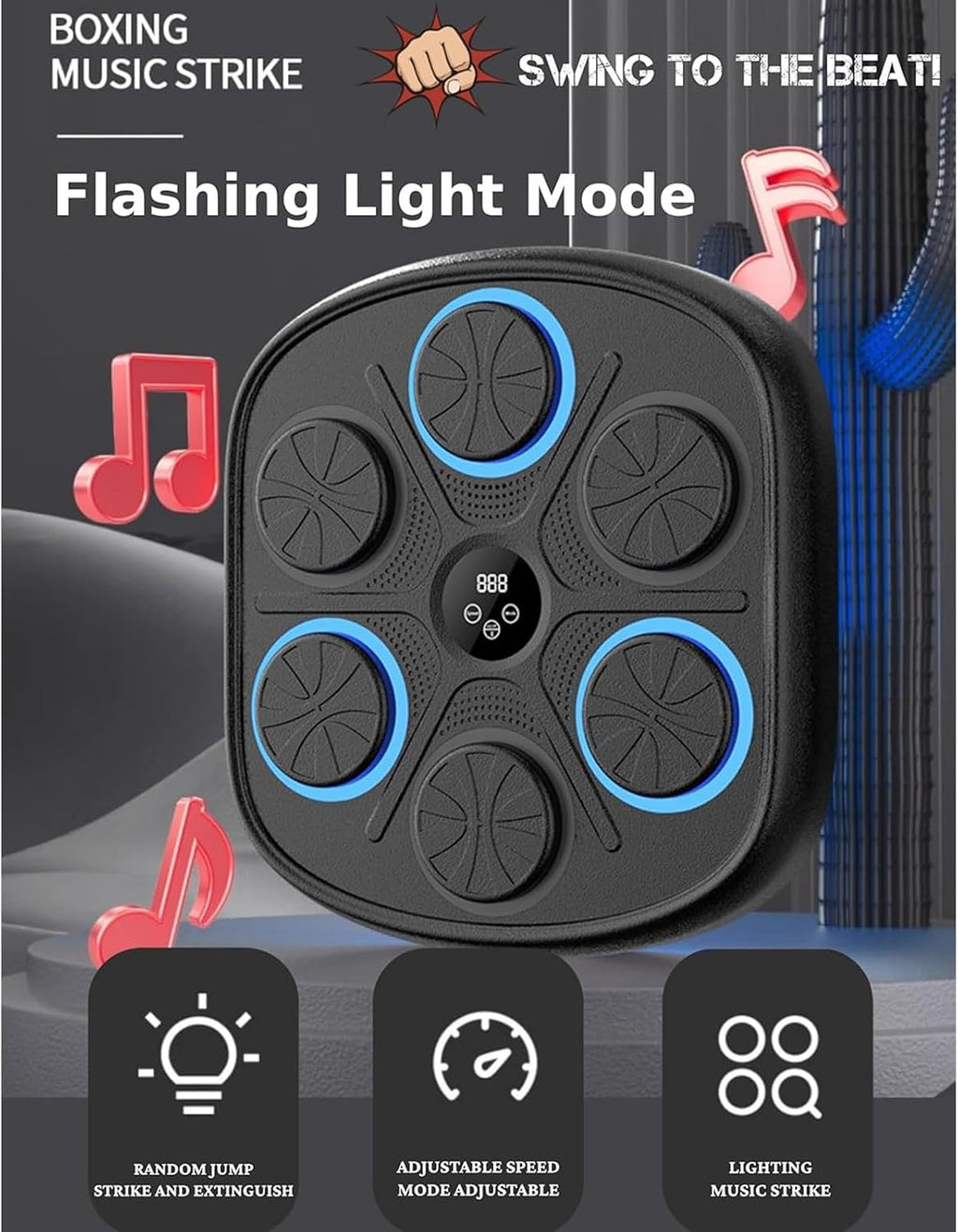 Musical Boxing Machine, Music Electronic Boxing Wall Target, Boxing Training Punching Equipment, Electronic Focus Agility Training Digital Boxing for Kids and Adults
