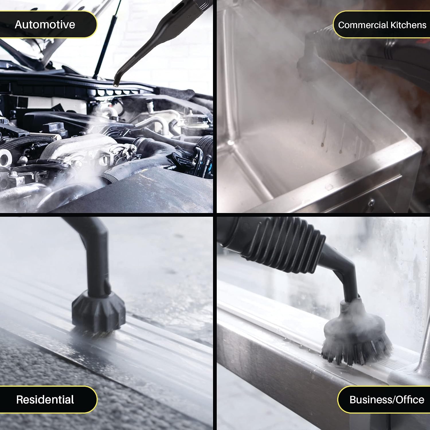 US Steam FALCON™ Commercial Steam Cleaner | 1800 W | Lightweight, Durable, Stainless Steel | 305*F & 70PSI | Hot Water Burst Feature | Long 12ft Hose | 1 gal. Boiler | Great for Auto Detailing